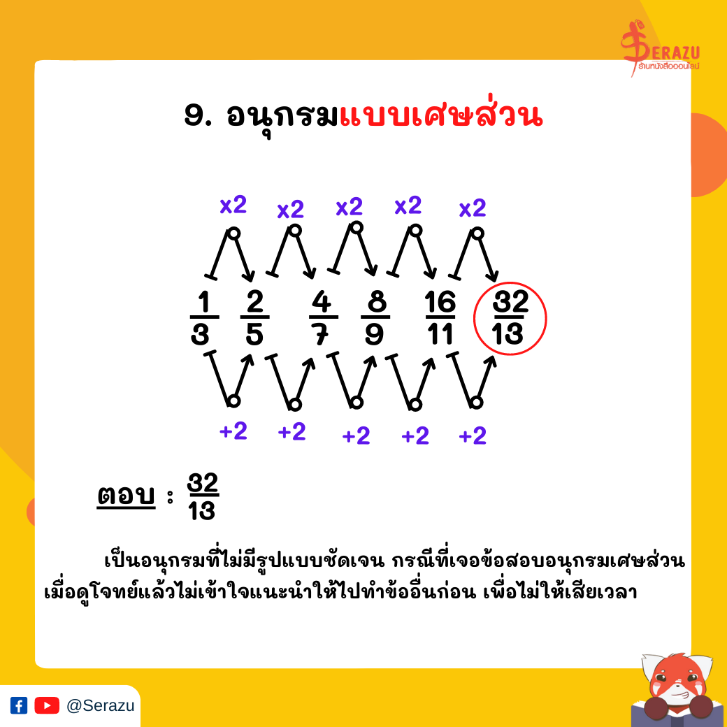 สอบ ก.พ. ภาค ก. ต้องรู้ 10 แบบอนุกรมต้องเจอแน่ !!! -- Serazu ร้าน ...